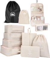 Bol.com Tamarow Packing Cubes Set 11 Delig - Bagage Organizers - Travel Backpack Organizer - Kleding Organizer - Beige aanbieding