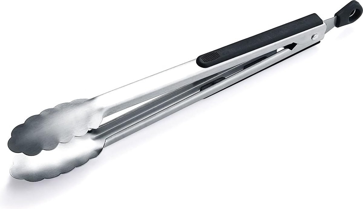 Grilltang roestvrij stalen grilltang premium grilltang om te koken metalen tang voor massief vlees vergrendelende keukentang stijlvolle robuuste kooktang