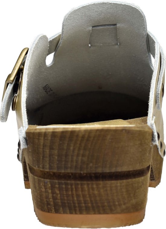 Sanita Casper Mule Clog | Original Handmade Wooden Leather Clog for Men | Sustainable sole, brown cow