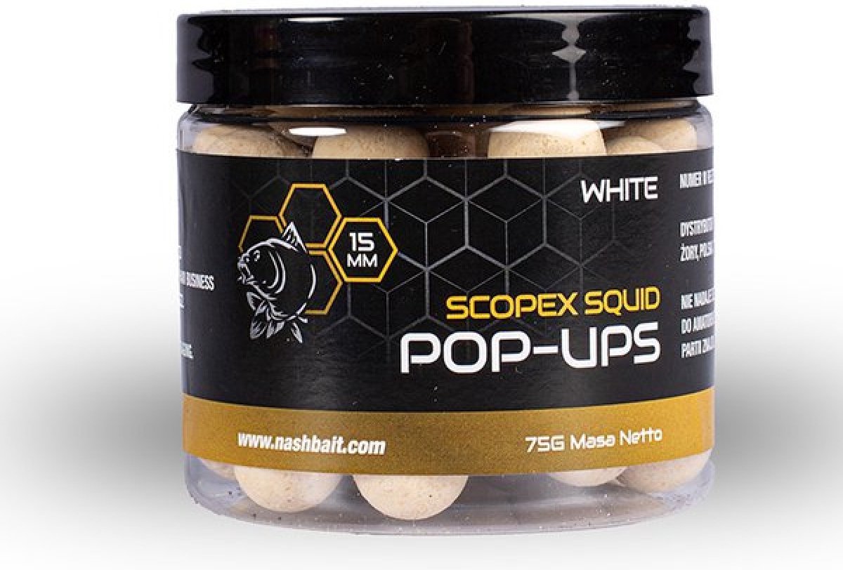 Nash Scopex Squid Pop Ups White 12mm 75gr