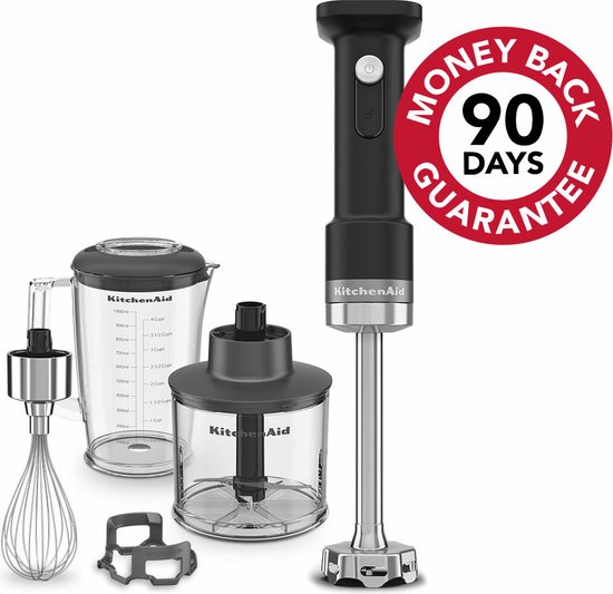 Kitchenaid staafmixer - Kitchenaid Go - Draagbare staafmixer met extra hakmolen en garde - met batterij - Zwart van Merkloos — afbeelding 4