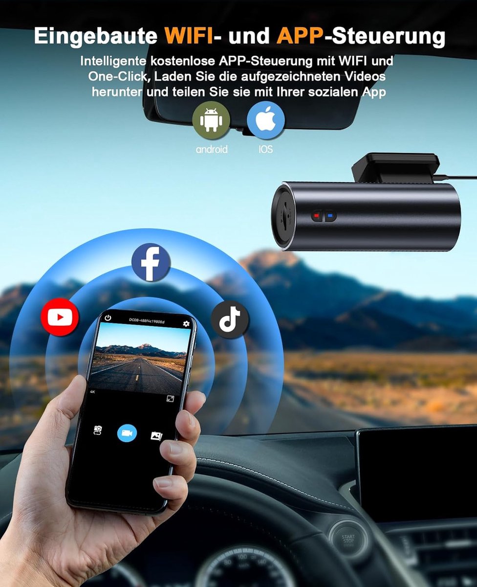 Dual Dashcam - Dashcam Voor en Achter - Auto Camera Dashcam - Dashcam Auto - Dual Dashcam voor Auto – foto 4