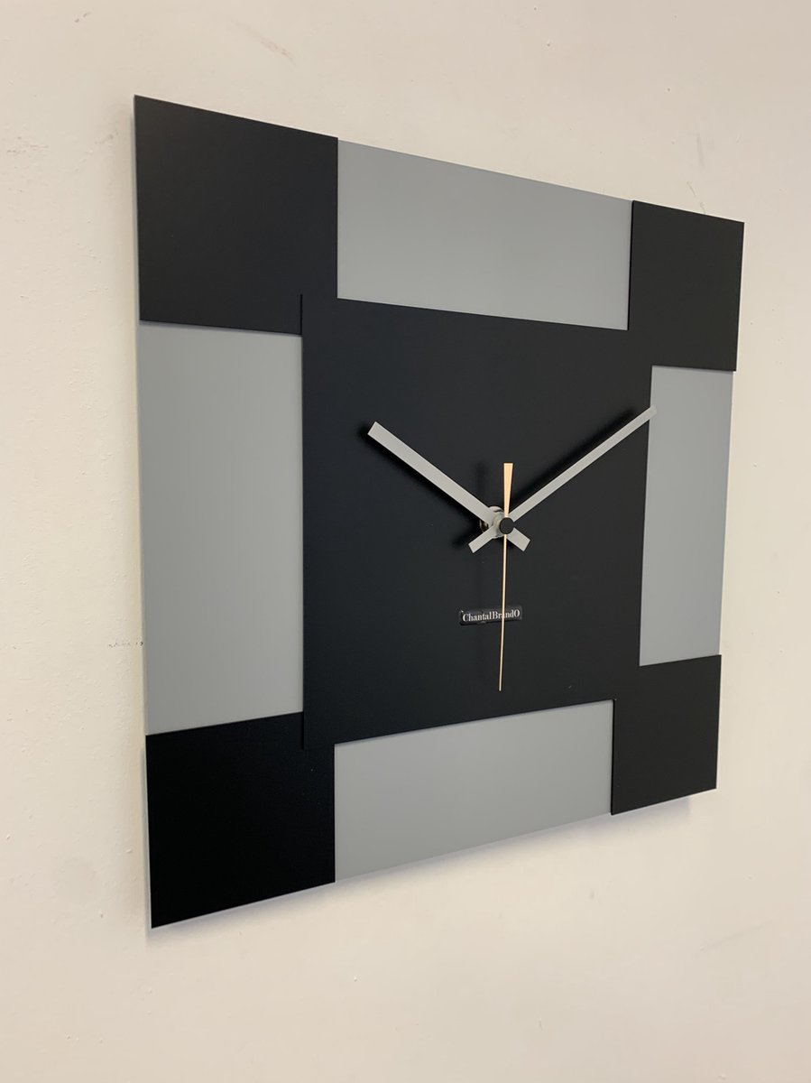 ChantalBrandO Wandklok TOSCANE PIAZZA NERO Modern Design