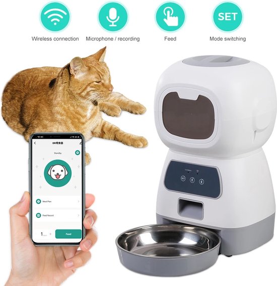 Voerautomaat met WIFI app – dubbele kom – Pets Pride