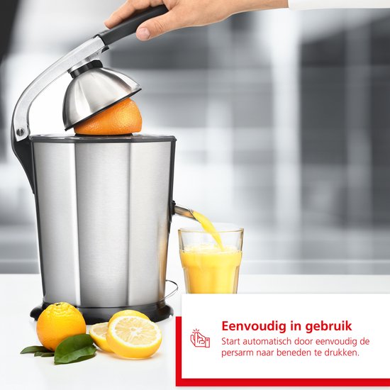 Solis Citrus Juicer 8453 Citruspers - Sinaasappelpers Elektrisch - Citroenpers Electrisch - 160 Watt - RVS Zilver