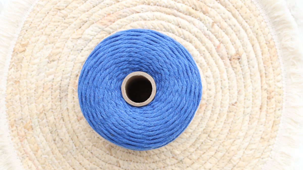 3mm x 200m Korenblauw macramé katoenen koord Macrame Touw|kleuren om mee te knutselen|Garen voor Wandkleed en Plantenhanger Zelf Maken|Dromenvanger||engel van macramé — afbeelding 2