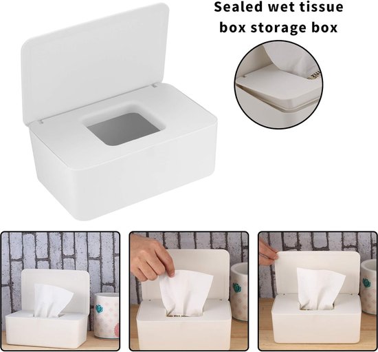 Foto: Vochtige doekjes box baby toiletpapier opbergdoos doos voor vochtig toiletpapier zakdoekhouder kunststof vochtige doekjes dispenser doekendoos servettenbox