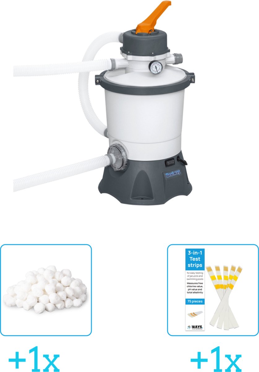 Bol.com Bestway - Zandfilterpomp 58515 - 3.028 liter per uur inclusief Intex Filterbollen - Geschikt voor zandfilterpomp - 29045... aanbieding