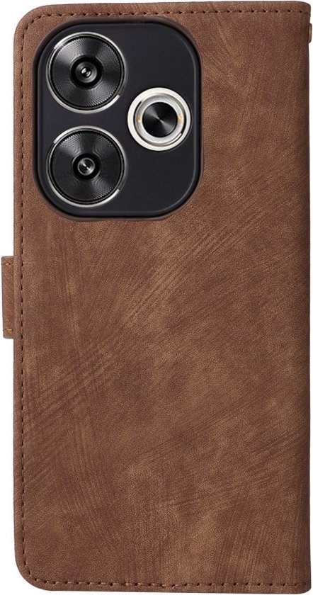 Coverup Book Case avec Cordon - Convient pour Xiaomi Poco F6 Case - Marron