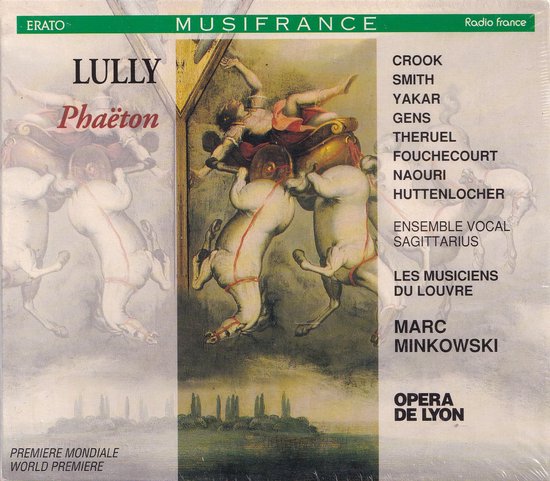 CD hoes van Lully's Phaëton. Bevat een schilderij met mythologische figuren, met de titels en namen van de uitvoerenden.