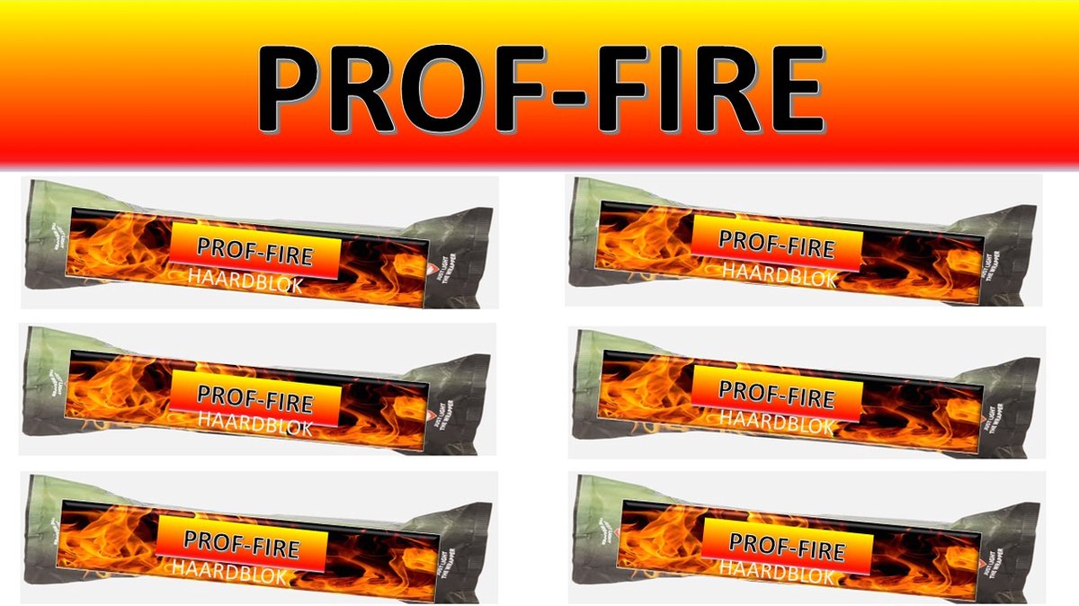 Prof-Fire - Haardblokken 6 stuks - Lange brandduur 2 tot 3 uur - Veilig Aansteken - Grote warmte - Samba & Fire-Up Kwaliteit