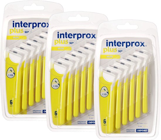 Interprox Plus Mini - 3.0 mm - Geel - 3 x 6 stuks - Voordeelpakket | bol