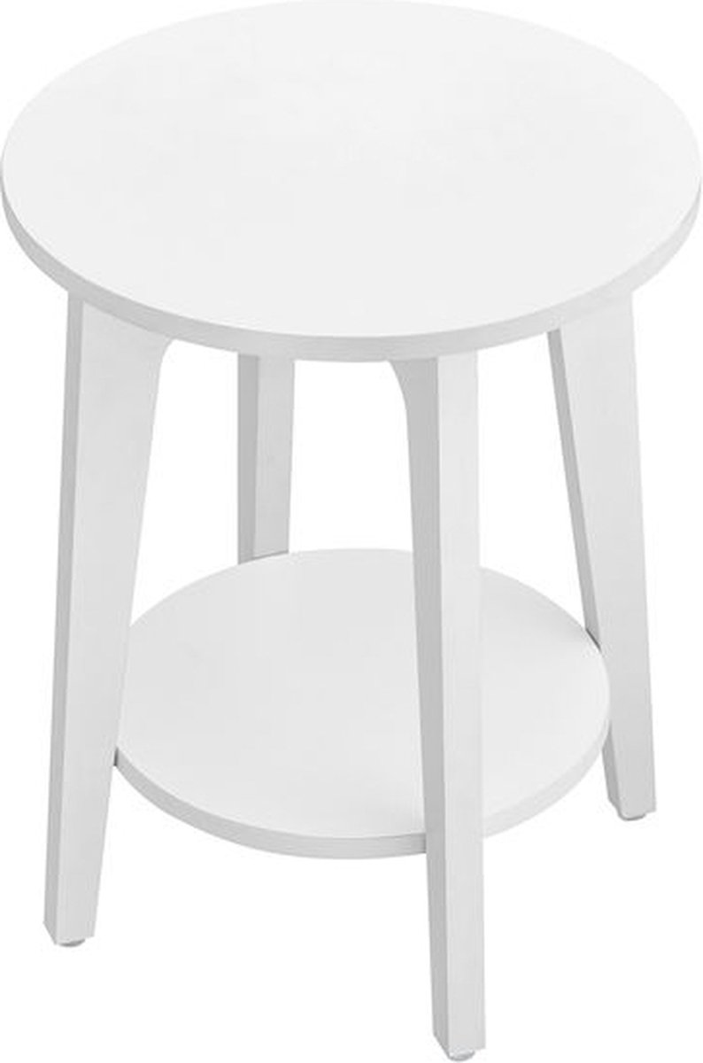 Hoppa! Bijzettafel - Kleine Ronde Tafel - Moderne Stijl, Wit LET283T14