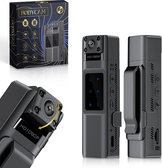 Asawa Bodycam - FullHD 1080P - Spy Cam met 32GB Micro SD-Kaart