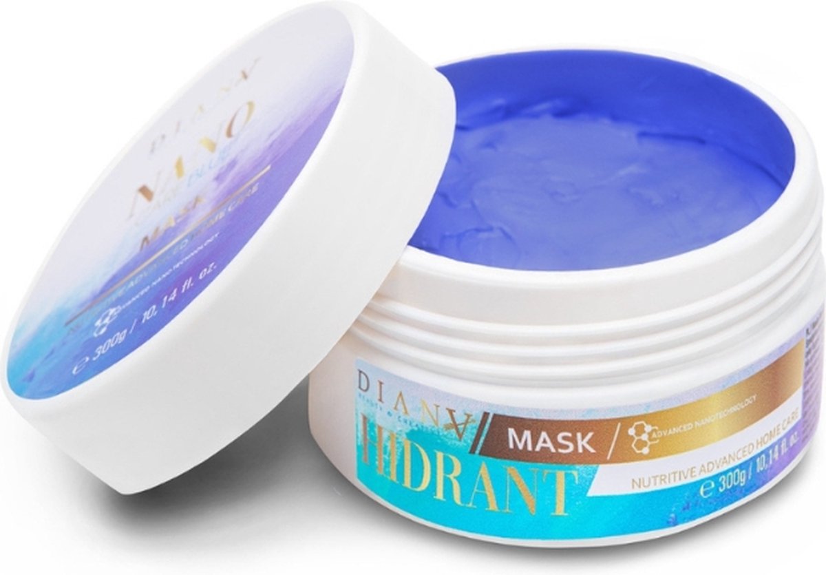 Diana Beauty & Creative Haarmasker Nanoblue Nanoplastia ontkrullen met blauwe pigment Haarverzorging 300 g