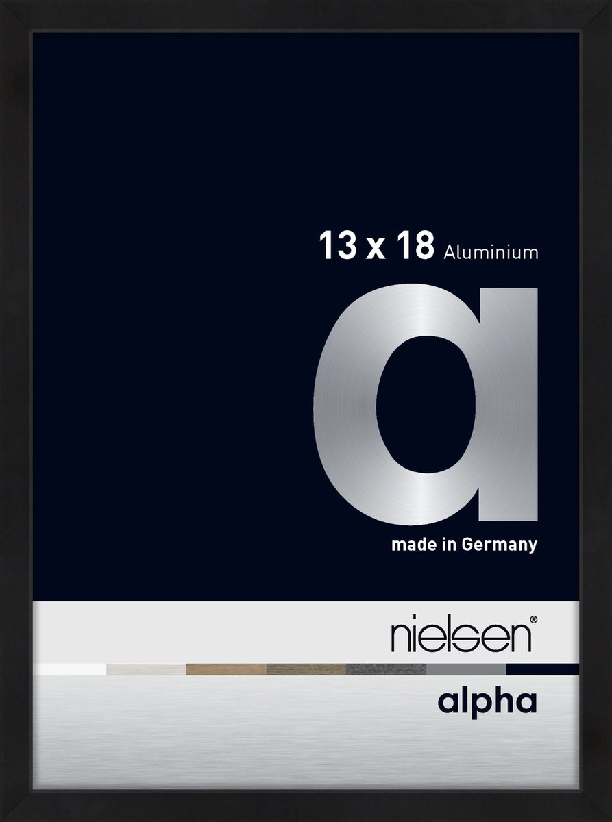 Nielsen Alpha Aluminium Fotolijst Black Matt 13x18cm Matzwart