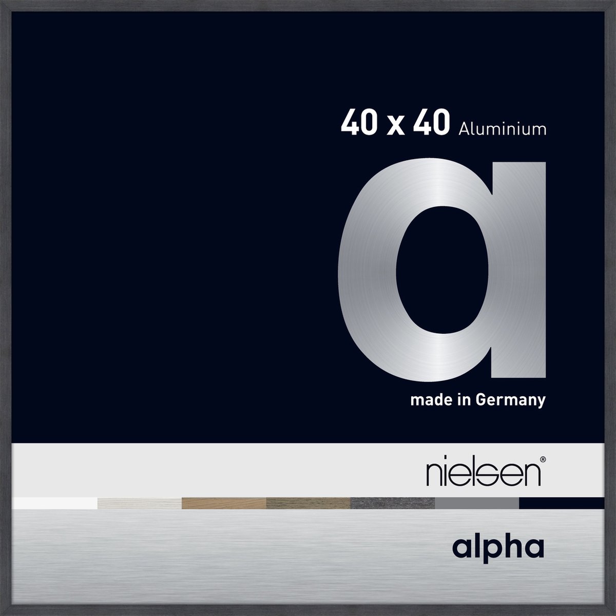 Nielsen Alpha Aluminium Wissellijst Grey 40x40cm Grijs