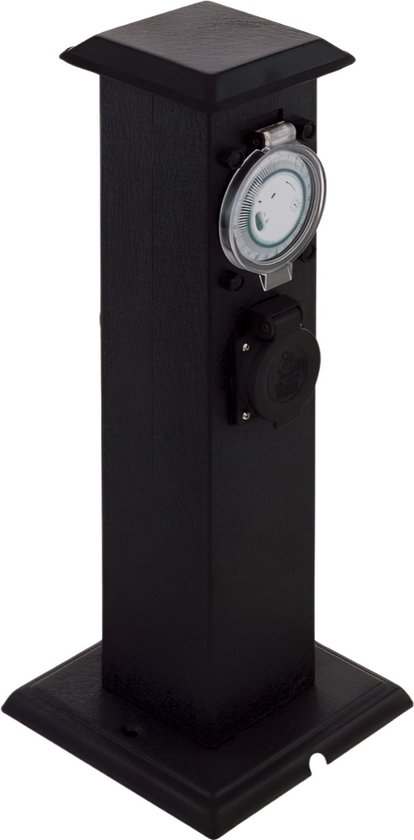 Buitenstopcontact Paal Zwart - IP55 - 2 stopcontacten - 65cm