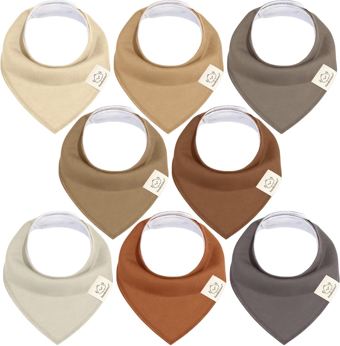 Image of 8 stuks driehoekige doeken voor baby's, jongens, meisjes, uniseks, bandana, slabbetjes, baby, super absorberende halsdoek, baby, biologisch katoen, babyslabbetjes, halsdoeken voor baby's,