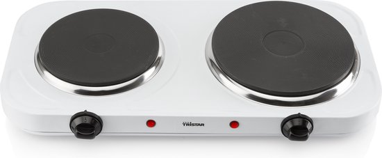 Tristar Elektrische kookplaat 2500W - KP-6245 - 2 Kookzone - Vrijstaand - Wit