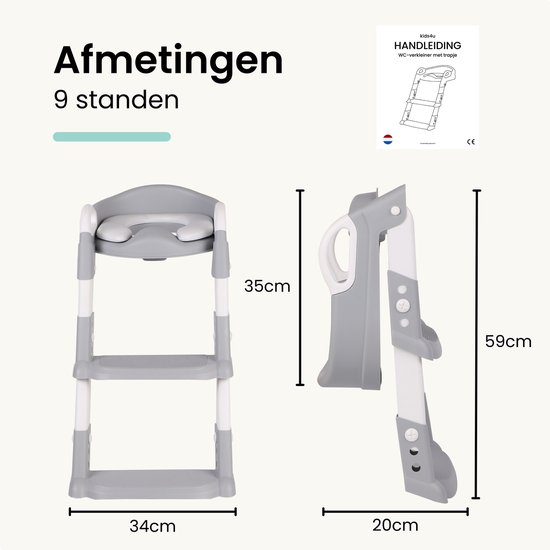 Kids4u® - WC Verkleiner met Trapje - Potje Peuter - WC Verkleiner opvouwbaar - Met Beloningssysteem