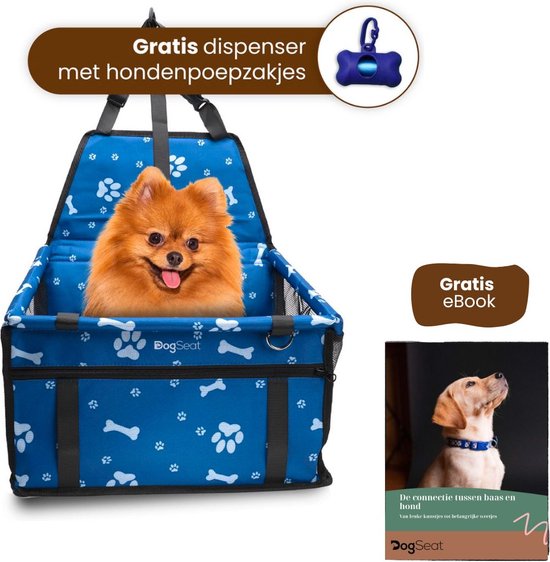DogSeat® Hondenmand Auto - Autostoel Hond - Autozitje Hond - Automand Hond - Kleine tot Middelslag Hond - Waterdicht en Opvouwbaar - 40x35x25