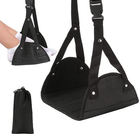 2 stuks vliegtuigvoetsteun, voetsteun vliegtuig, opvouwbare hangende voethangmat, draagbare reisvoetsteun voor kantoor, slaapzaal, vliegtuig, comfort
