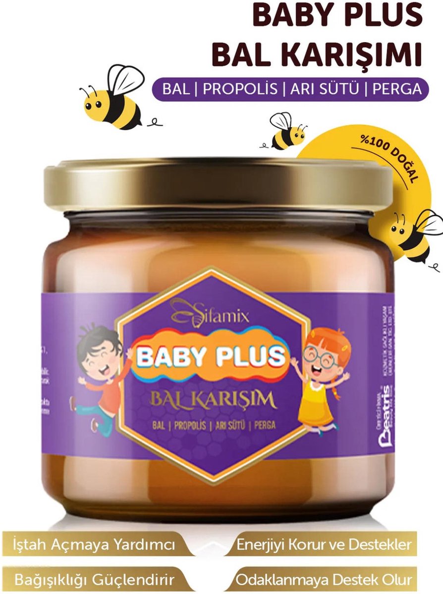 Goedkoopste Sifamix Honey Baby Plus, Benadrukkelijke eigenschappen van Honing - Propolis - Koninginnengelei - Perga, Ontwikkelings- en lichaamsondersteunende honingmix speciaal voor kinderen 350 gr
