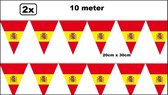 2x Vlaggenlijn Spanje 10 meter - Landen EK WK Spain festival thema feest fun