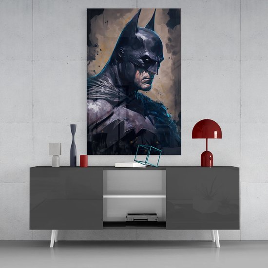 Glasschilderij - Batman - Wanddecoratie - 72x46 cm - 4 mm