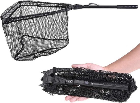 Draagbaar Aluminium Visnet Handvat Telescoop Opvouwbaar - 1 Stuk Zer One Vliegenvissen Net - Trangle Visnet Paal Rubberen Grip (40 * 40) van Merkloos — afbeelding 4