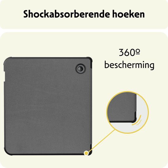 Hoesje Geschikt voor Kobo Libra Colour Hoes Bescherm Hoesje Case Sleep Cover Trifold - Hoes Geschikt voor Kobo Libra Colour Hoesje - Grijs van Merkloos — afbeelding 5