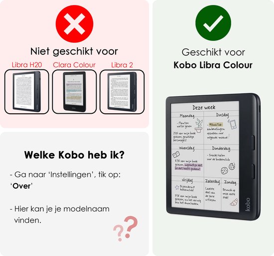 Hoes Geschikt voor Kobo Libra Colour Hoesje Bookcase Cover Book Case Hoes Sleepcover Trifold - Don't Touch Me van Dux Ducis — afbeelding 2