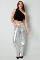 Metallic broek - nieuwe collectie - lente/zomer - dames - zilver - maat L