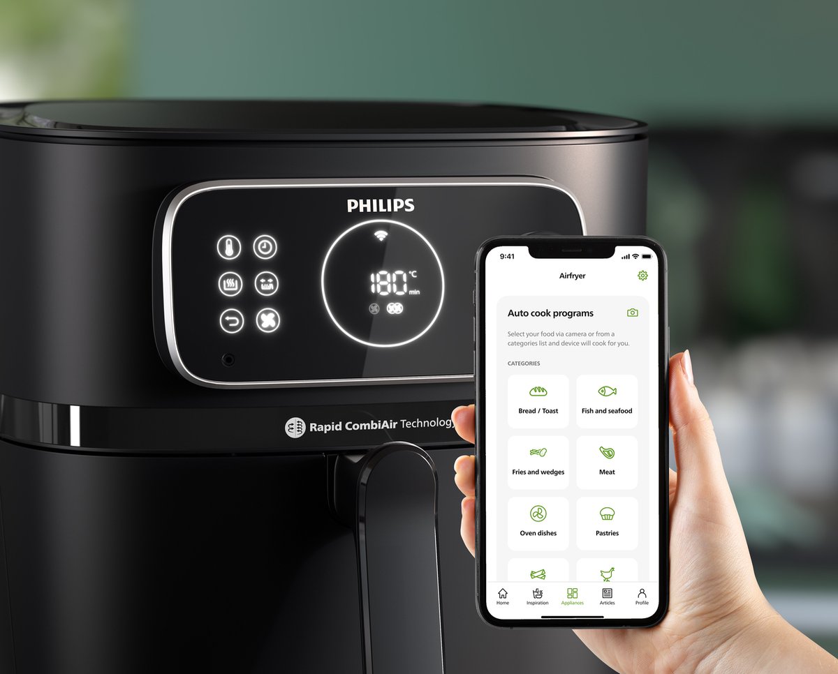 Afbeelding 3 van Philips 7000 Series Airfryer - Combi XXL Connected - HD9876/90 - Rapid CombiAir - 8.3L - Tot 6 Personen