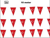 2x Vlaggenlijn Turkije 10 meter - Landen EK WK Turkish festival thema feest fun
