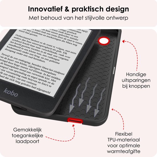 Hoes Geschikt voor Kobo Clara BW Hoesje Bookcase Cover Book Case Hoes Sleepcover - Bloesem van Dux Ducis — afbeelding 5