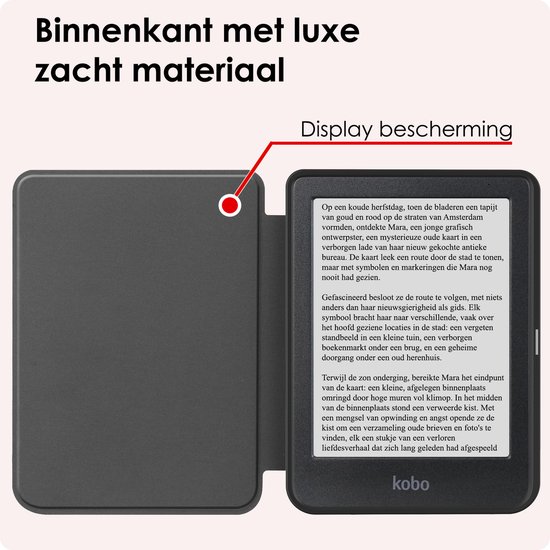 Hoes Geschikt voor Kobo Clara BW Hoesje Bookcase Cover Book Case Hoes Sleepcover - Galaxy van Azerty. — afbeelding 5
