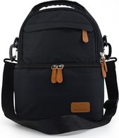 Muuzey Sac d'allaitement NoirNoir - Sac isotherme à pompe - Sac isotherme pour lait maternel - Allaitement - Sac isotherme - Sac de conservation nourriture pour bébé - Sac d'allaitement - Sac bandoulière et sac à dos