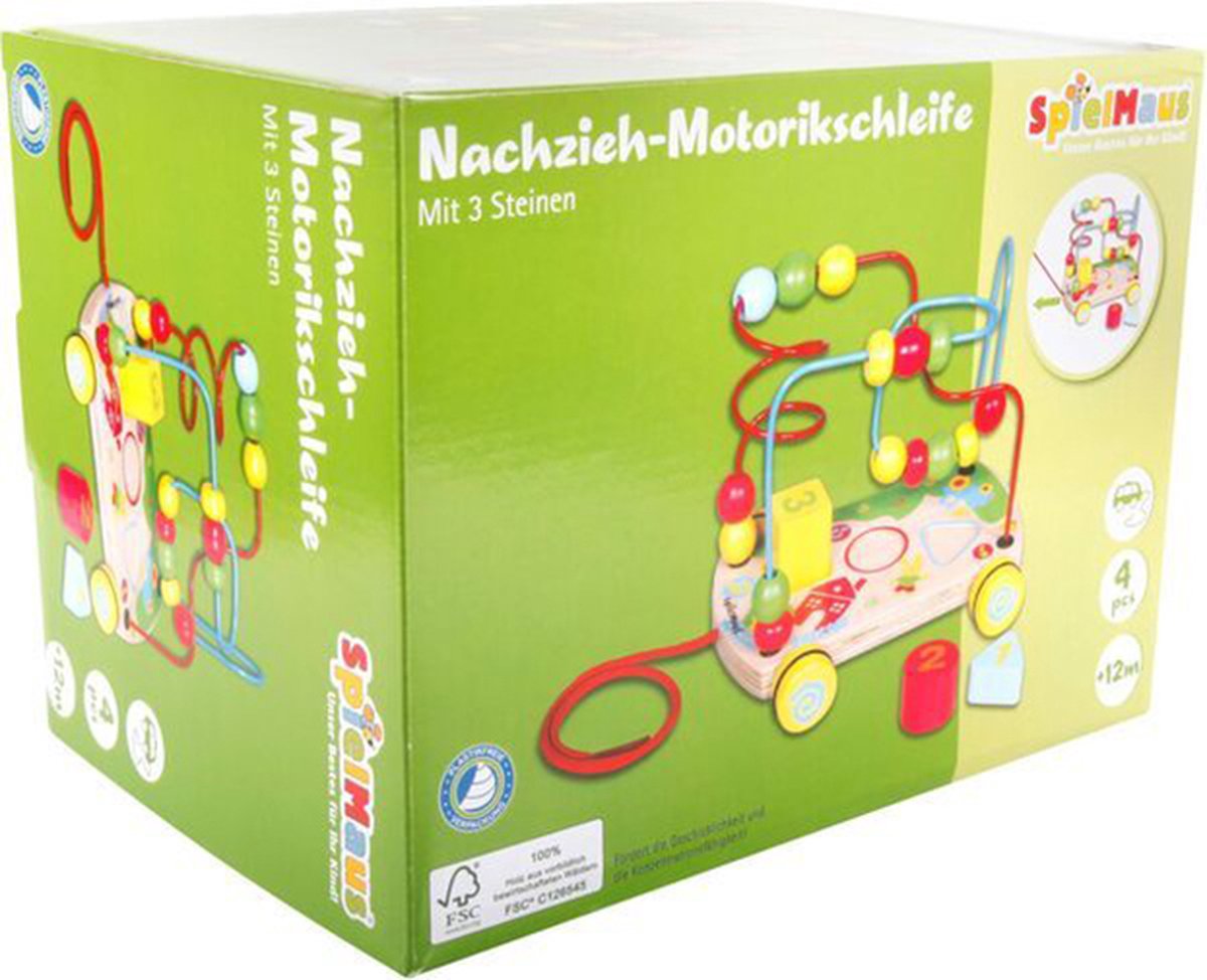 Vedes houten trekfiguur motoriek speelgoed multicolor.