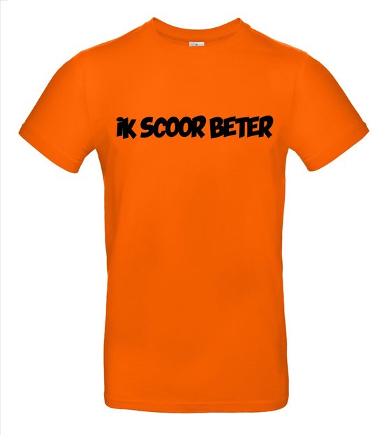 Ik scoor beter T-shirt - 100% Katoen - Maat 4XL - Classic Fit - Oranje