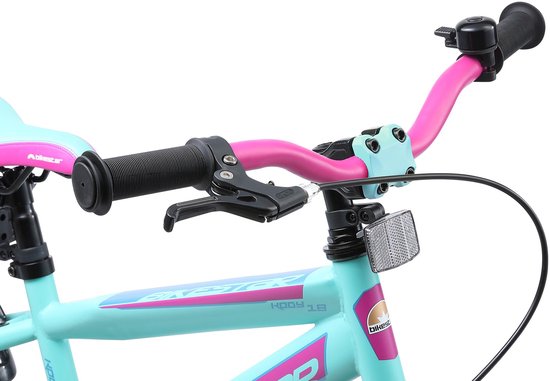 Bikestar kinderfiets Urban Jungle 18 inch turquoise/roze van Bikestar — afbeelding 3