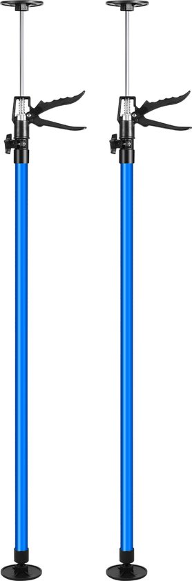 Foto: Set van 2 plafondsteunen hoogte verstelbaar 115 290 cm montagesteun telescopisch tot 30kg blauw