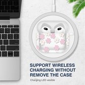 Mobigear Hoesje geschikt voor Apple AirPods 3 Hardcase Hoesje | Mobigear Flowers - Wit /Roze | Wit,roze