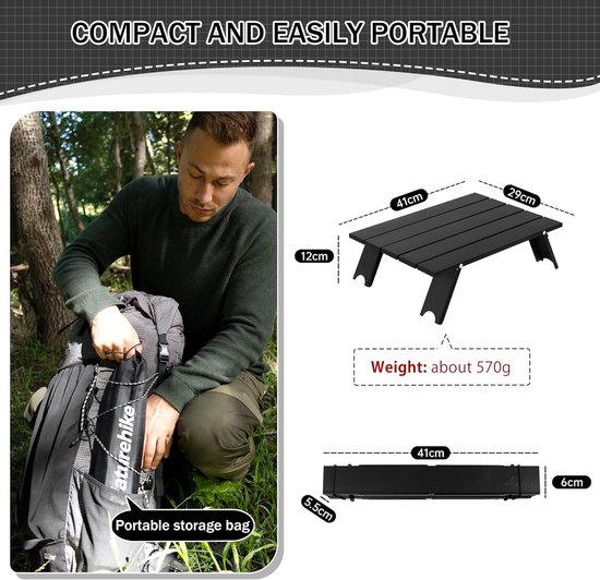 Opvouwbare kampeertafels Aluminiumlegering Lichtgewicht opvouwbare tafel Verstelbare hoogte Picknicktafel – koop de beste producten in de online winkel