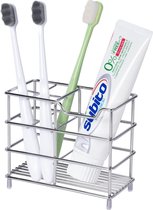 (zilver)Tandenborstelhouder voor badkamers - Tandenborstel doosje - Tandenborstel koker - roestvrijstalen tandenborstel- en tandpastahouder - elektrisch tandpastarek