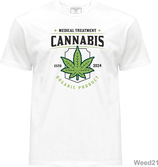 Weed Marijuana T-shirt Cotton Cannabis traitement Medical drôle logo design t-shirt haute qualité White t-shirt