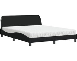 vidaXL - Bed - met - matras - "Dover" - stof - zwart - 160x200 - cm