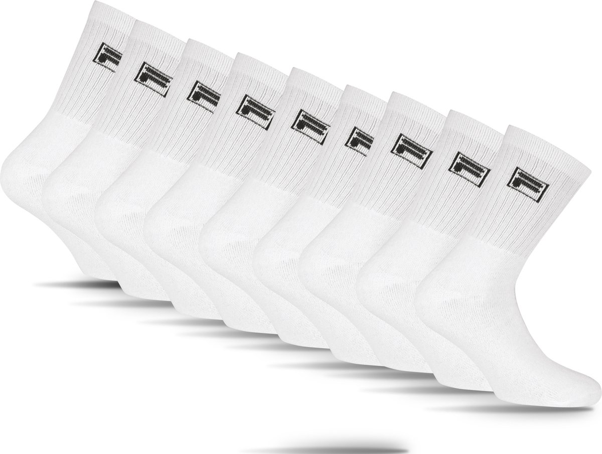 FILA Tennis- & Sportsokken Kleine Logo – 9 Pack Wit