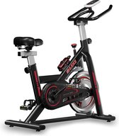 Hometrainer voor thuis, indoor spinningfiets, studiokwaliteit, groot tweerichtingsvliegwiel, stationaire riemaandrijving, verstelbaar zadel, LCD-scherm, Geschikt voor Beginners Onder 183cm/130kg